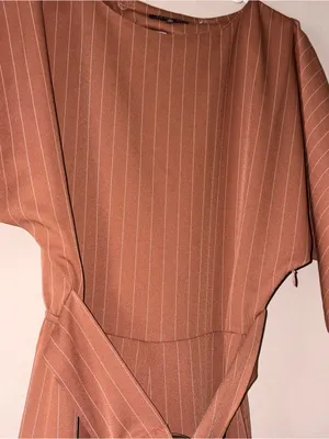 Olive scent orange pinstripe jumpsuit S thumbnail 2