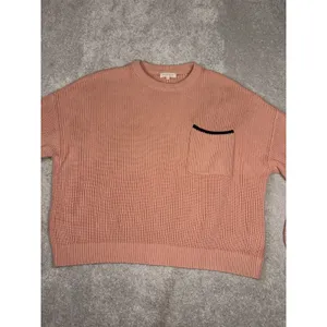 Demylee Sweater Womens Small Pink‎ Cotton Pocket Oversized thumbnail 4