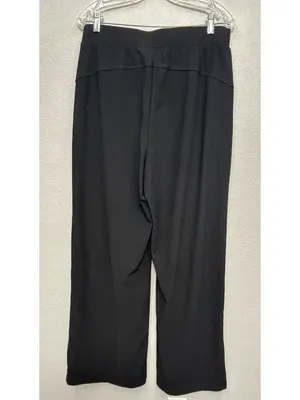 Halara Pants Large Tall Black High Waisted Wide Leg Pull On Stretch Lounge NWT thumbnail 4