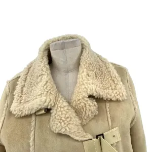 Moon River Borg Lined Duffle Coat Faux Suede Sherpa Penny‎ Lane Size Medium thumbnail 5
