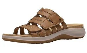 NWT Clarks Collection Womens Maelynn Abby Flat Sandals 26187072 Tan Brown 7W thumbnail 1