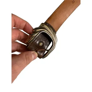 Brighton Onyx brown leather belt western silver buckle women's thumbnail 4