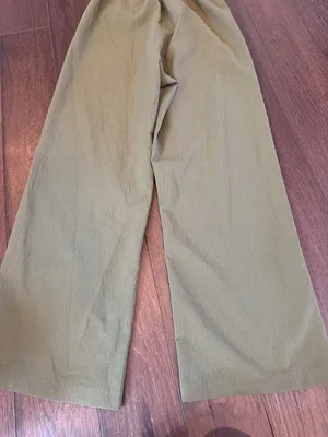 Women’s Elastic-Waist Wide Leg in Olive Green Small - C19-030 thumbnail 6