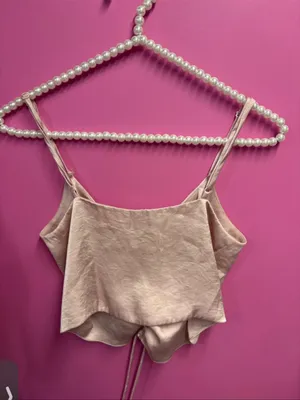Aritzia Wilfred Blush Pink Satin Ruched Cami Top thumbnail 3