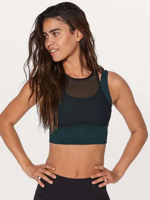 Lululemon Double Tap Bra II in Submarine and Black - Size 4 thumbnail 1