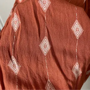 Dress Forum Terracotta Asymmetrical Wide Leg Patterned Pants Size L thumbnail 7