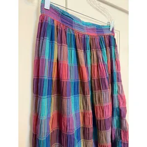 Vintage Avon Fashions Plaid 2 Piece Set Crop Top Midi Skirt Multicolor VTG M/L thumbnail 10