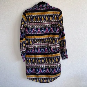 Roller Rabbit Ikat Print Long‎ Sleeve Shirt Dress thumbnail 6