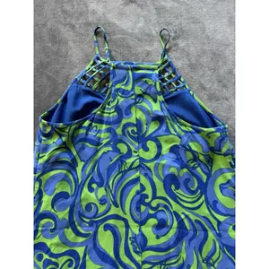 Lilly Pulitzer Reecy Canopy Green I'm No Angel Strappy Embellished Dress Sz M thumbnail 6