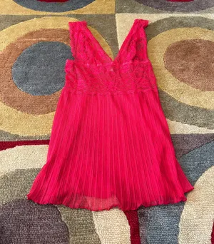 Victoria’s Secret Red Lace Nightgown Dress Slip Lingerie Drees Sheer Size Medium thumbnail 1