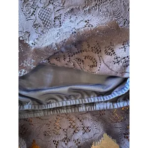 For Love & Lemons Shirt‎ Women XS Blue Long Sleeve Midnight Lace Crop Top Sexy thumbnail 10