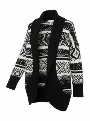 Abercrombie & Fitch Monochrome Patterned Cardigan thumbnail 1