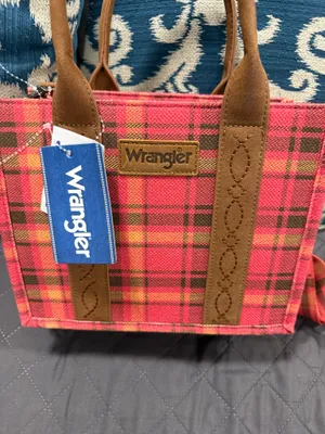 Wrangler Pink Plaid Canvas Mini Tote Crossbody Bag NWT Western Top Handle Purse thumbnail 2