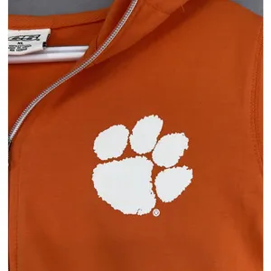 Clemson Jacket Woman’s XL Full Zip Long Sleeve Hooded Tigers Orange E5 thumbnail 6