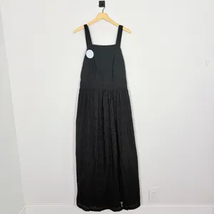 Black Eyelet Maxi Dress with Cross-Back Straps NWT thumbnail 3