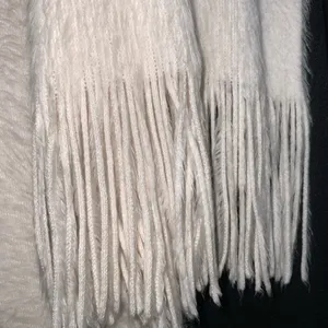Cejon Cream Faux Fur Fuzzy Super Soft Fringe Winter Scarf 9x36 thumbnail 3