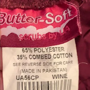 Butter-Soft NWOT burgundy pull on scrubs w/pockets thumbnail 5