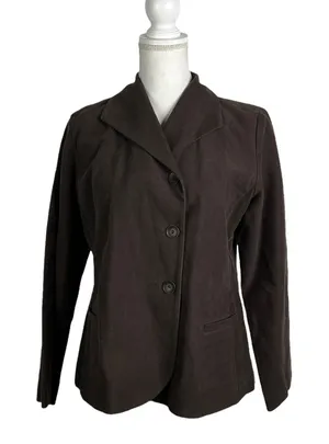 Eileen‎ Fisher Women's Brown Cotton Blend 3-Button Blazer Size Small thumbnail 1
