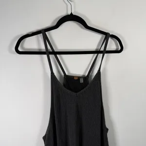 Free People FP One Thermal Waffle Knit Jumpsuit Grey Slouchy Harem Pockets Small thumbnail 5