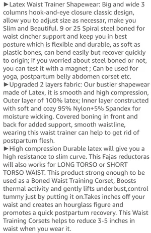 YIANNA Black Latex Underbust Sport Waist Trainer thumbnail 3
