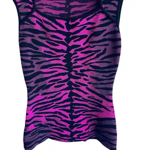 Milly Top Sz S Zebra Print Knit Pink And Black Stretchy thumbnail 5