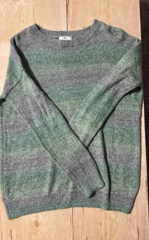 BP Nordstrom Women's Green Ombre Striped Crewneck Pullover‎ Sweater Medium thumbnail 1