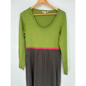 Boden Colorblock Midi Sweater Dress Angora Cashmere Blend 12 Long 12‎ L Colorful thumbnail 2