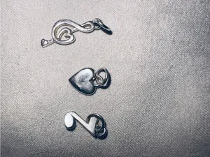 Sterling Silver Musical Notes & heart charms set of 3 thumbnail 2