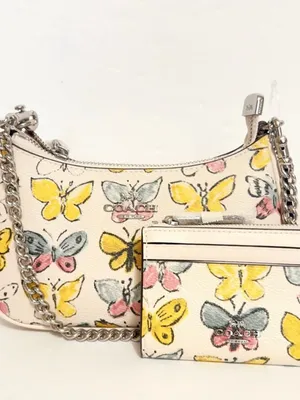 NWT Coach Teri Mini Crossbody Bag With Butterfly Print CAJ94+ card case CAR22 thumbnail 2