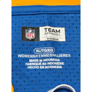 NFL Team Apparel Los Angeles Chargers Lace Up Jersey Top Blue Women XL thumbnail 4