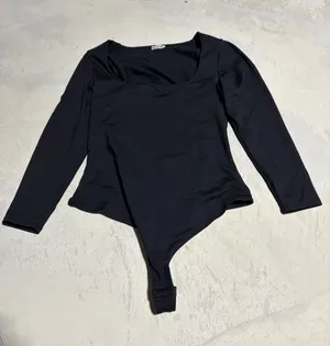 Free people intimately Black Long Sleeve Scoop Neck Bodysuit large thumbnail 1