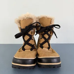 Sorel‎ Tivoli II Curry Tan Suede Faux Fur Lined Waterproof Winter Snow Boots thumbnail 3