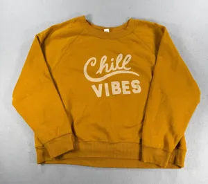 old Navy Womens XL Chill Vibes Mustard Yellow Raglan Fleece thumbnail 1