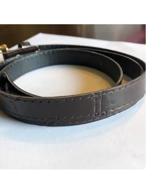 Vintage Dark Brown Faux Leather Belt Size Large thumbnail 3