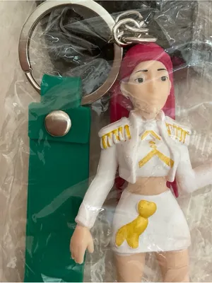 Rainbow Sandals Green Strap Keychain with Pink-Haired Figurine thumbnail 3