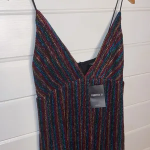 Forever 21 NWT shiny foil rainbow spaghetti strap mini dress thumbnail 2