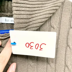 Liz & Co‎ Sweater Women Chest 31" Medium Brown Turtleneck Cable Knit Long Sleeve thumbnail 3