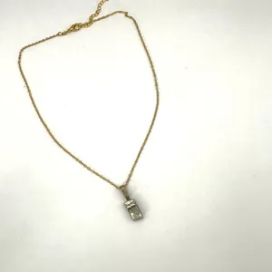Gold tone abalone pendant necklace thumbnail 7