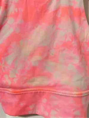 Lululemon Energy Bra High Neck Long Line Shibori Orange Tie Dye Size 4 thumbnail 3