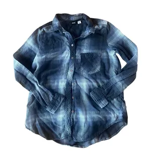 BDG Urban Outfitters Oversized Blue Plaid Flannel Shirt thumbnail 1