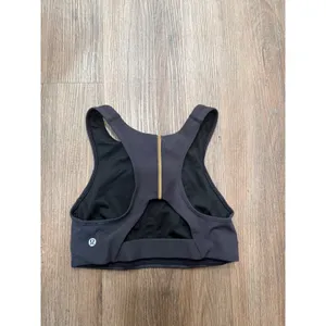 Lululemon black tough‎ train high neck sport Bra Black Size 6 W2BT6S thumbnail 3