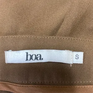 boa. Women's Brown Pintucked High Waisted Bootcut Flared Trousers Pants Size S thumbnail 4