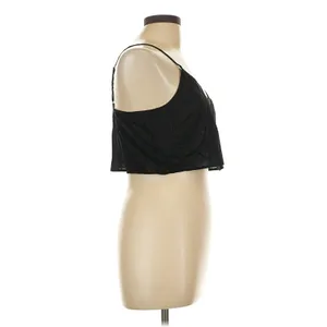 FARM Rio Black Cropped Camisole Tank Top Size L Minimal Y2K Summer thumbnail 4