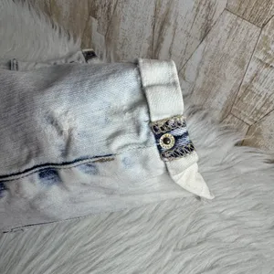 Garage Retro High Waist Acid Wash Denim Shorts Rolled Cuff‎ Distressed Size 1 thumbnail 7