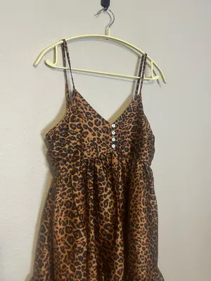 Entro‎ Cheetah Print Mini Babydoll Cami Dress Size Medium NWT thumbnail 2