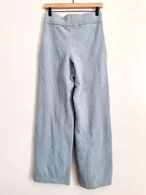 Eberjey High Rise Blue Bouclé Wide Leg Pants Size S NWT thumbnail 6