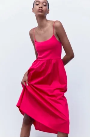 fuchsia pink combination dress thumbnail 5