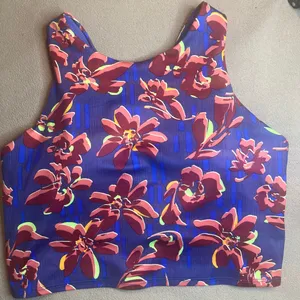 Athleta Floral Racerback Tank Top - Blue and Red thumbnail 2