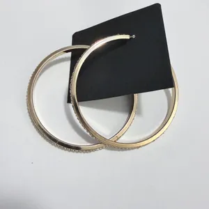 Lane Bryant Hoop Earrings Women Gold Tone Rhinestone Large Round Glam Jewerlry thumbnail 3