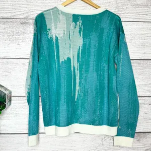 Anthropologie Lauren C Walcott Artwork Abstract Llama Wool Sweater Size Large thumbnail 9